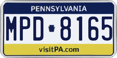 PA license plate MPD8165