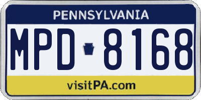 PA license plate MPD8168