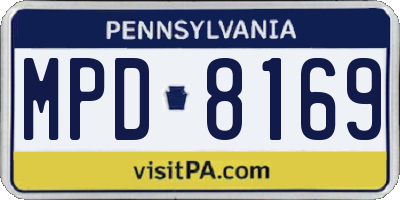 PA license plate MPD8169