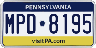 PA license plate MPD8195