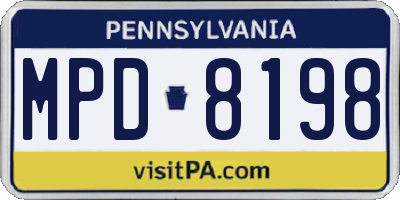 PA license plate MPD8198
