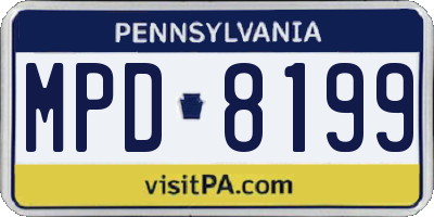 PA license plate MPD8199