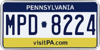 PA license plate MPD8224