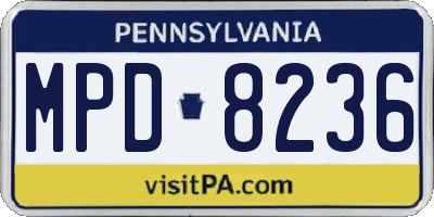PA license plate MPD8236