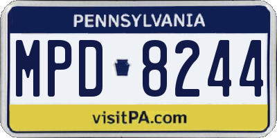 PA license plate MPD8244
