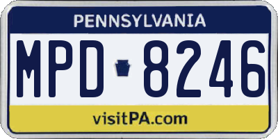 PA license plate MPD8246