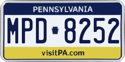 PA license plate MPD8252