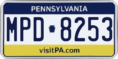 PA license plate MPD8253