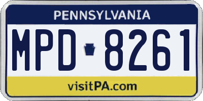 PA license plate MPD8261