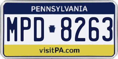 PA license plate MPD8263