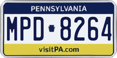 PA license plate MPD8264