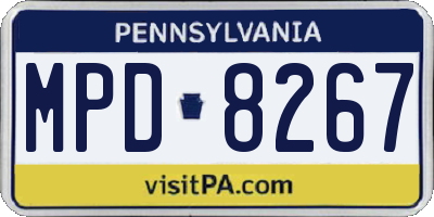 PA license plate MPD8267