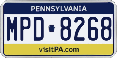 PA license plate MPD8268