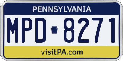 PA license plate MPD8271