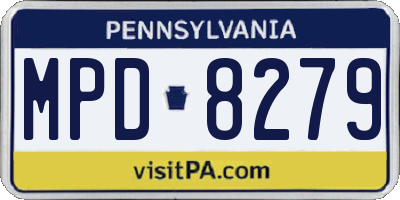 PA license plate MPD8279