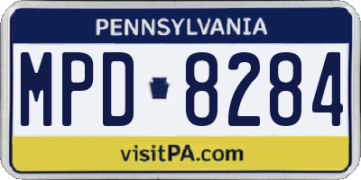 PA license plate MPD8284