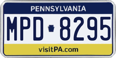 PA license plate MPD8295