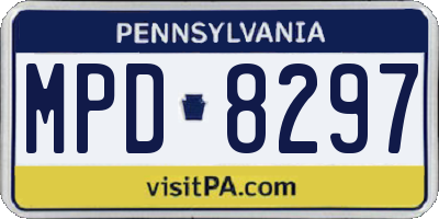 PA license plate MPD8297