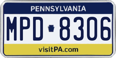 PA license plate MPD8306