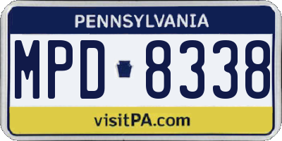 PA license plate MPD8338