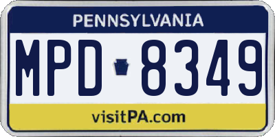 PA license plate MPD8349