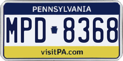 PA license plate MPD8368