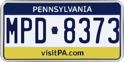PA license plate MPD8373
