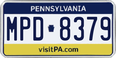 PA license plate MPD8379