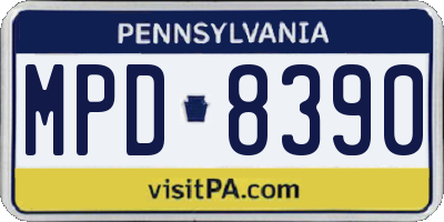 PA license plate MPD8390
