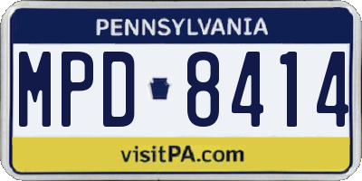 PA license plate MPD8414