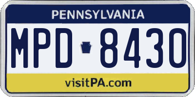 PA license plate MPD8430