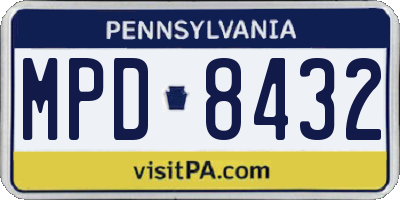 PA license plate MPD8432