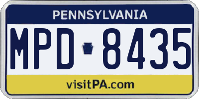 PA license plate MPD8435