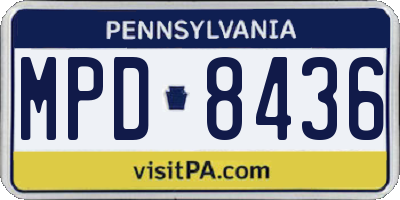 PA license plate MPD8436