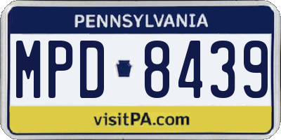 PA license plate MPD8439