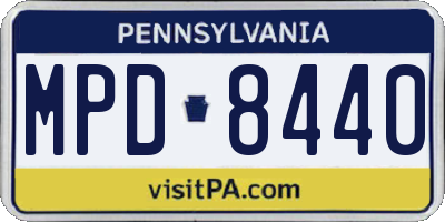 PA license plate MPD8440