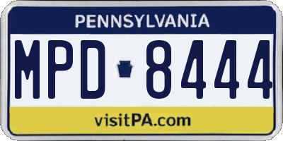 PA license plate MPD8444