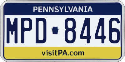 PA license plate MPD8446