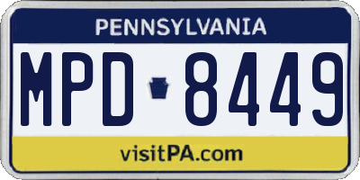 PA license plate MPD8449