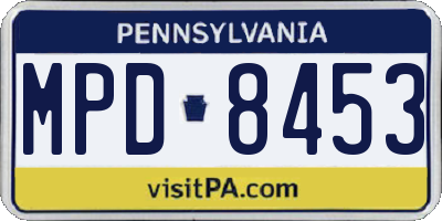 PA license plate MPD8453