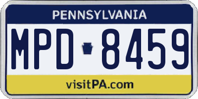 PA license plate MPD8459