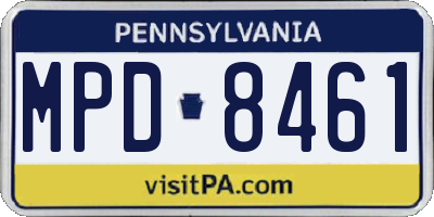 PA license plate MPD8461