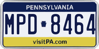 PA license plate MPD8464