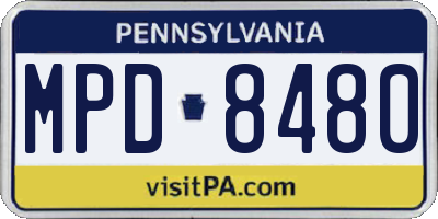 PA license plate MPD8480