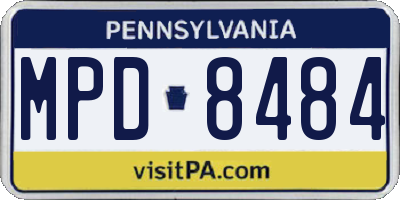 PA license plate MPD8484