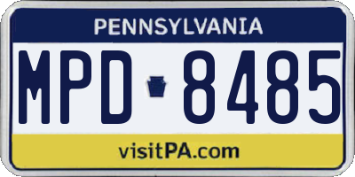 PA license plate MPD8485
