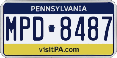 PA license plate MPD8487