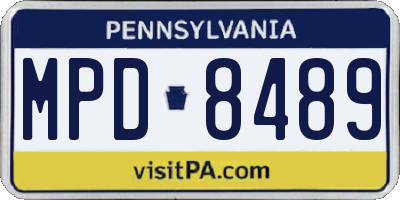 PA license plate MPD8489