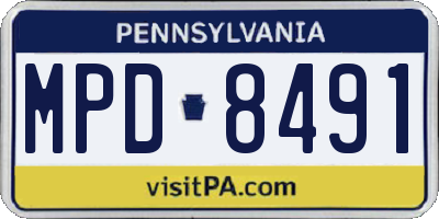 PA license plate MPD8491