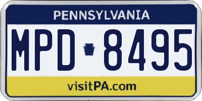 PA license plate MPD8495